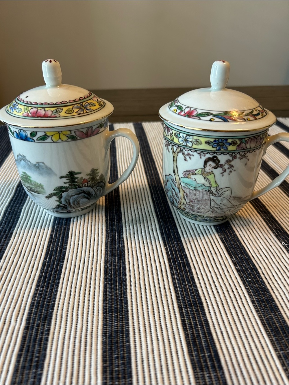 Asian Tea Cups with Lids